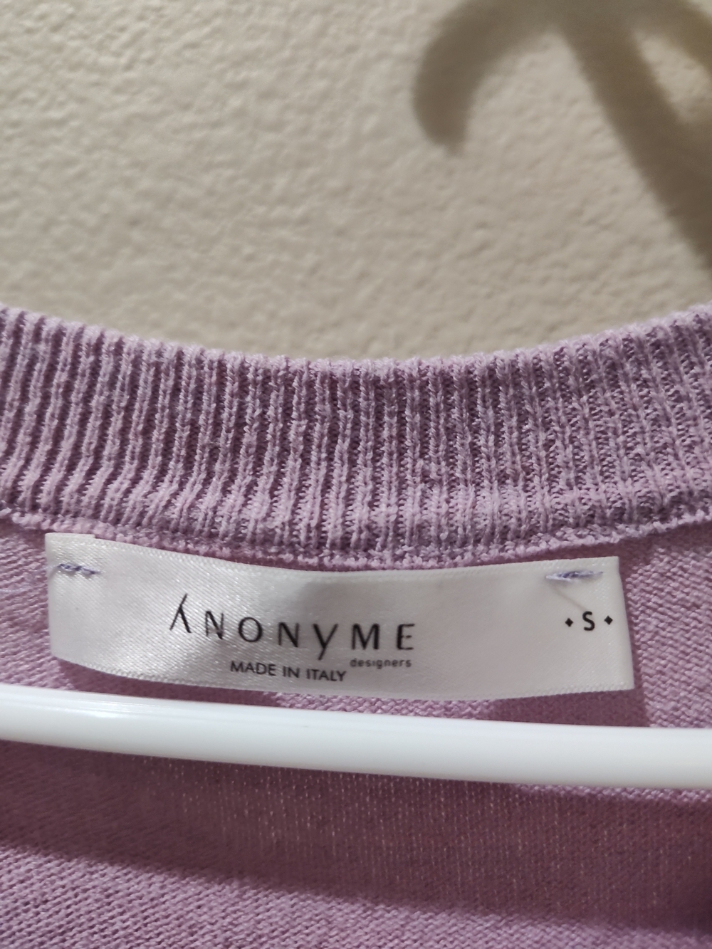 Anonyme Lavender Long Sleeve Ruffle Hem Sweater Dress Size S Made In Italy - Picture 2 of 3